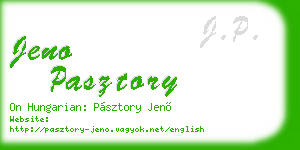 jeno pasztory business card